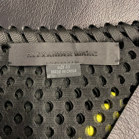 ALEXANDER WANG Black Yellow Polyester Woven Lamb Skin Cocktail Dress - Picture 5 of 6